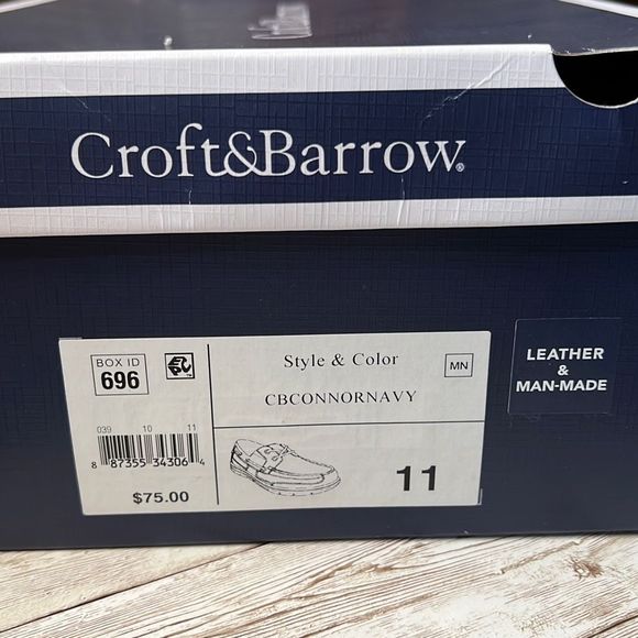 Croft & Barrow Connor Navy Boat Shoes Core Technology EUC Leather - Picture 13 of 14